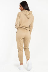 Stone Lace Detail Hooded Drawstring and Jogger Set - Jamiya-Tracksuits