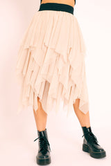 Stone Layered Tulle Midi Skirt - Laveta-Skirts