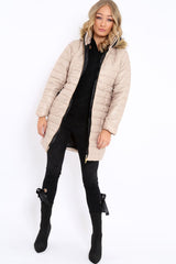 Stone Longline Puffer Jacket - Alexandra-Coats