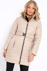 Stone Longline Puffer Jacket - Alexandra-Coats