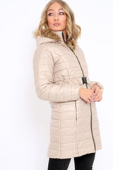 Stone Longline Puffer Jacket - Alexandra-Coats