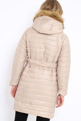 Stone Longline Puffer Jacket - Alexandra-Coats