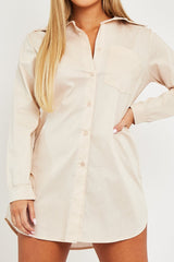Stone Oversized Shirt Dress - Chelby-Shirts