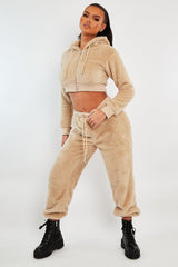 Stone Oversized Teddy Joggers - Havana-Joggers