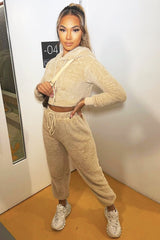 Stone Oversized Teddy Joggers - Havana-Joggers