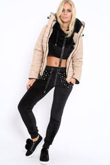 Stone Padded Coat - Zara-Coats