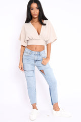 Stone Plunge Crop Top - Suzanne-Crop Tops