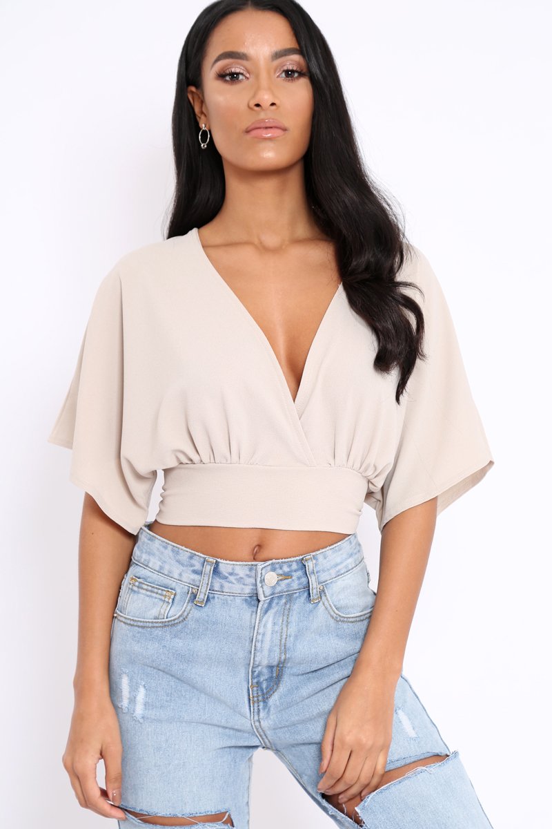 Stone Plunge Crop Top - Suzanne-Crop Tops