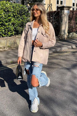 Stone Pocket Oversized Brushed Shacket - Caley-Shacket