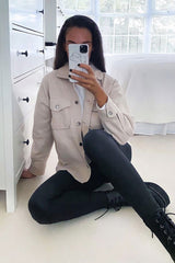 Stone Pocket Oversized Brushed Shacket - Caley-Shacket