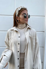 Stone Pocket Oversized Brushed Shacket - Caley-Shacket