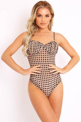 Stone Polka Dot Cup Detail Bodysuit - Bowen-Bodysuits
