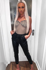 Stone Polka Dot Cup Detail Bodysuit - Bowen-Bodysuits