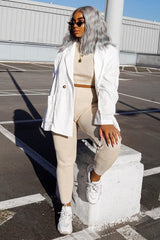 Stone Rib Crop Jumper Loungewear Set - Ayriana-Loungewear