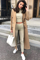 Stone Rib Crop Jumper Loungewear Set - Ayriana-Loungewear