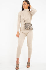 Stone Rib Crop Jumper Loungewear Set - Ayriana-Loungewear