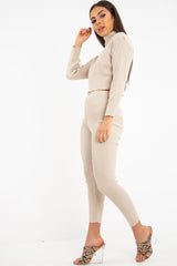 Stone Rib Crop Jumper Loungewear Set - Ayriana-Loungewear