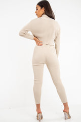 Stone Rib Crop Jumper Loungewear Set - Ayriana-Loungewear