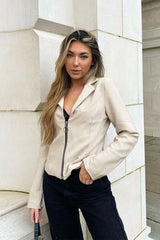 Stone Ring Zip Front Blazer - Brooklyn-Blazers
