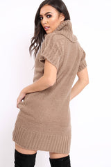 Stone Roll Neck Jumper Dress - Catrina-Dresses
