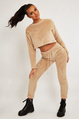 Stone Round Neck Teddy Sweatshirt - Delsie-Sweatshirts