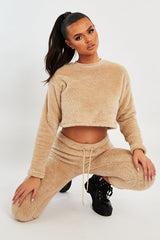 Stone Round Neck Teddy Sweatshirt - Delsie-Sweatshirts