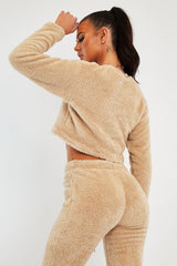 Stone Round Neck Teddy Sweatshirt - Delsie-Sweatshirts