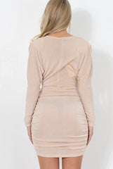 Stone Ruched Side Dress-Billi-Dresses