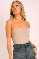 Stone Slinky Square Neck Bodysuit - Sadie-Bodysuits