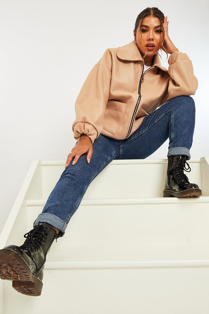 Stone Zip Front Side Pocket Shacket - Lima-Shacket