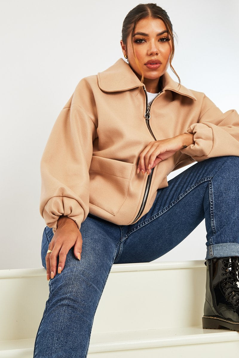 Stone Zip Front Side Pocket Shacket - Lima-Shacket