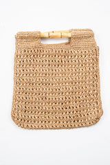 Straw Woven Wooden Handle Bag - Aidee-Bags