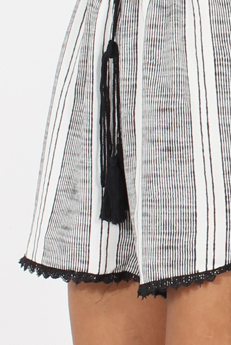 Stripe Off The Shoulder Playsuit - Abigail-Playsuits