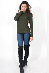 Tallis Khaki Turtle Neck-Tops