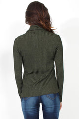 Tallis Khaki Turtle Neck-Tops