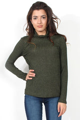 Tallis Khaki Turtle Neck-Tops