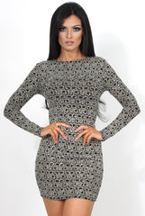 Talon Gold Glitter Bodycon Dress-Dresses