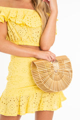 Tan Bamboo Beach Bag - Nahia-Bags