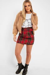 Tan Borg Cropped Bomber Jacket - Heidy-Jackets