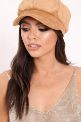 Tan Corduroy Baker Boy Hat - Matha-Hats