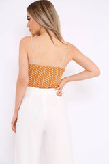 Tan Polka Dot Bodysuit - Tari-Bodysuits
