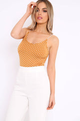 Tan Polka Dot Bodysuit - Tari-Bodysuits