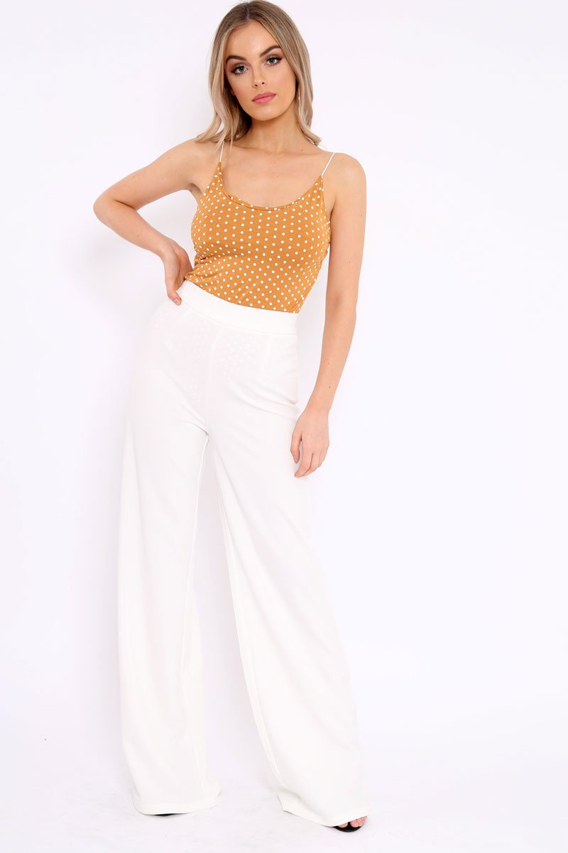 Tan Polka Dot Bodysuit - Tari-Bodysuits