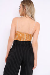 Tan Polka Dot Crop Top - Synove-Crop Tops