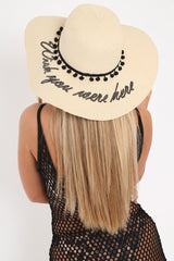 Tan Straw Wish You Were Here Beach Hat - Izel-Hats