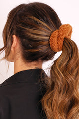 Tan Teddy Hair Scrunchie - Bassy-Hair
