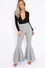 Tartan Extreme Flare Trousers - Robin-Trousers