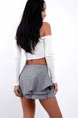 Tartan Frill High Waisted Shorts - Claudelle-Shorts