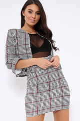 Tartan Hounds-Tooth Frill Hems Jacket - Fina-Jackets
