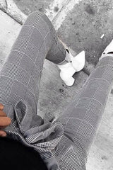 Tartan Paper Bag Tie Waist Cigarette Trousers - Karmen-Trousers